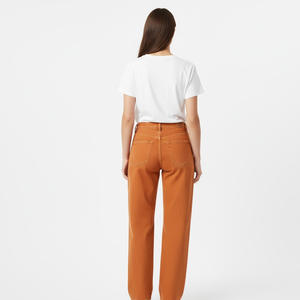 Pantalones vaqueros rectos para mujer OEM fábrica proveedor venta al por mayor por encargo cintura media Vintage moda verano Pantalones transpirables - Product Image 2