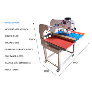 Máquina de Prensa de Calor Neumática Semiautomática de Doble Estación 40x60cm para Transferencia de Diseños en Camisetas y Prendas - Product Image 1