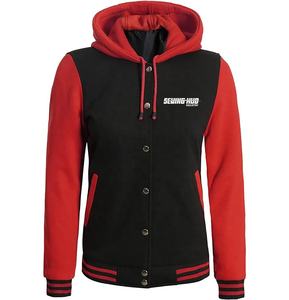 Chaqueta universitaria vintage unisex para mujer, Chaqueta larga de otoño e invierno con estampado de soplo de talla grande, diseño de letras de color en contraste - Product Image 5