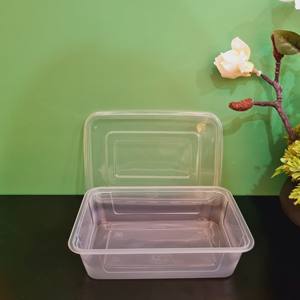 Impreso personalizado forma de rectángulo caja de plástico contenedor de alimentos con tapa transparente logotipo personalizado al por mayor barato respetuoso con el medio ambiente - Product Image 2