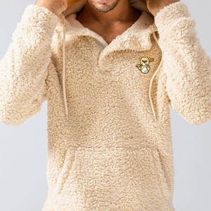 Nouveau Style Sherpa À Capuche Hommes Brodé Personnalisé Street Wear Pull Homme À Capuche Surdimensionné Sherpa Puff Imprimer Hoodies Pour Garçons - Product Image 2