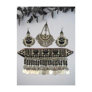 สร้อยคอแฟชั่นวินเทจทรงเรขาคณิตประดับเพชรทำมือแบบดั้งเดิมของชาวอัฟกานิสถาน สำหรับผู้หญิงใส่ไปงานปาร์ตี้ - Product Image 1