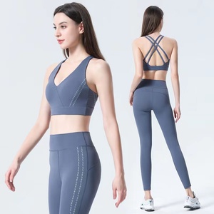 <b>Yoga</b> <b>Set</b> 5xl Plus Size 2-Piece Tight Butt Fitness Women's Breathable Polyester/Cotton Workout Wear with Elastic Waist - Product Image 2