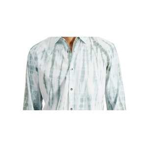 INC International Concepts Camicia verde da uomo con bottoni, 100% cotone popeline, traspirante, tie-dye, maniche lunghe, taglia piccola - Product Image 2