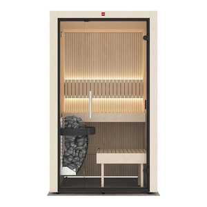 Sauna Interior Tradicional Aspen ThermoAspen para 2 Personas, Acabado Blanco, Frente de Vidrio, Madera de Hemlock, Calentador de 6kW, 1 Año de Garantía - Product Image 1