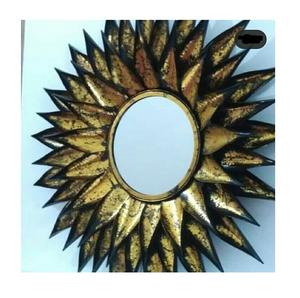 Modern Luxury Style <b>Gold</b> Wall <b>Mirror</b> Free Sample Wholesale Handcrafted Metal Leaf Design for Home Decor Living Room Hanging - Product Image 6