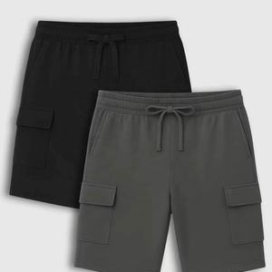กางเกงขาสั้นคาร์โก้ผู้ชายสำหรับฤดูร้อน หลายกระเป๋า ทรงหลวม สวมใส่สบาย ผ้าแคนวาส เอวยางยืด เอวกลาง ขายส่งจากโรงงาน พร้อมส่ง - Product Image 4