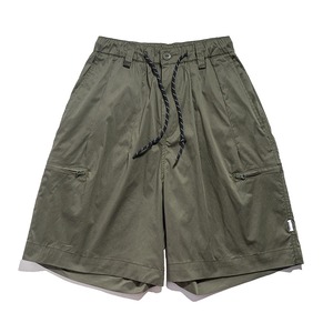 Solid Color Multi-Pocket Cargo <b>Shorts</b> <b>Mens</b> Summer Casual <b>Knee</b>-<b>length</b> <b>Shorts</b> Elastic Waist Loose Half Pants <b>Men</b> - Product Image 3