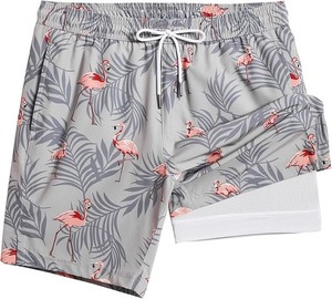 Shorts de bain pour homme à séchage rapide, entrejambe de 7 pouces, avec doublure de compression, style boardshort - Product Image 4