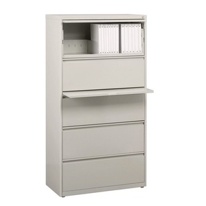 Alera 26145 Light Gray 30 In. X 18.62 In. X 67.62 In. Lateral <b>File</b> Cabinet with Five Legal/Letter/<b>A4</b>-Size <b>File</b> Drawers - Product Image 3