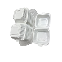 ProTakeOut [6 X 6 X 3 inch] Witte 1-delige 250 Center Slide Lock Scharnierende Afhaallocaties Duurzame Ecologische 20/7 TI/HI