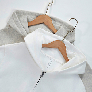 Venta al por mayor de algodón personalizado 3D Puff estampado chaqueta cremallera sudaderas con capucha blanco liso de talla grande 3D bordado DTG estampado para abrigo de hombre - Product Image 4