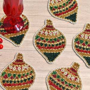 Sous-verres en perles de verre artisanales MS HANDICRAFT - Design classique 4x4 pouces avec support en polyester, cadeaux religieux pour l'église, portables - Product Image 2