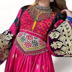 2025 nouveau Design dames mode Afghan Kuchi femmes robes qualité supérieure manches longues parole longueur solide dentelle fermetures à glissière - Product Image 2