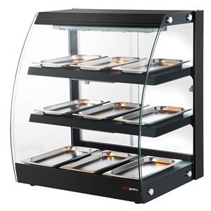 Vitrine chauffante commerciale - 648 mm - 1,16 kW - avec 3 étagères - Noir - Product Image 6