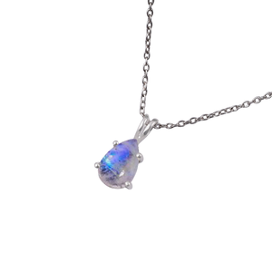 Natural Rainbow Moonstone 925 Sterling Silver Pendant Jewelry - Product Image 1