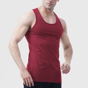 100% algodón liso en blanco Casual ropa de hombre de talla grande camisetas sin mangas gimnasio Stringer chaleco a precio de fábrica Color sólido camisetas sin mangas de hombre - Product Image 2