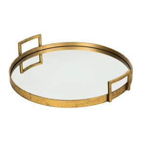 Modern Luxury Copper Finishing Iron Metal Eco-Friendly Durable Serving <b>Tray</b> Custom Size Circular Shape Tea Coffee Fruit <b>Dinner</b> - Product Image 5