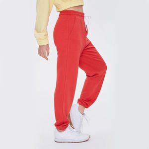 Joggers de cintura con cordón de lana rojo 300 GSM para mujer de calidad superior a la venta pantalones de chándal para mujer para ropa de invierno - Product Image 3