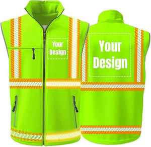 Vêtements de sécurité réfléchissants haute visibilité uniformes de travail veste sans manches unisexe logo personnalisé gilet de sécurité à coque souple - Product Image 5