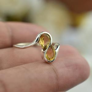 925 Sterling Silver Handmade Gemstone <b>Spinner</b> Citrine <b>Ring</b> Natural Wedding Gift Jewelry Best Design 925 Solid Sterling Silver - Product Image 3