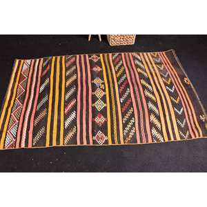 Alfombra de lana de área grande tradicional Vintage 3,4X6,1 pies marrón rojo Patchwork diseño látex respaldo rectángulo pasillo modelo 10mm - Product Image 3