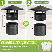 Chapeau de cheminée moderne sur mesure OEM en métal noir thermolaqué, anti-rouille, anti-pluie, anti-neige, anti-animaux, pour cheminée à foyer unique, Bright Star Living