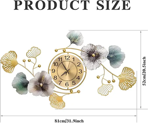 Nhà nguồn im lặng phòng khách trang trí đồng hồ treo tường Kim Loại Lớn Đồng hồ treo tường nghệ thuật thiết kế đồng hồ 1 người mua - Product Image 6