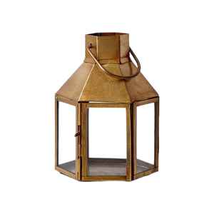 Farol de Metal Cuadrado Dorado Antiguo de Lujo, Hecho a Mano, de Hierro, Colgante, Idea de Regalo Única para Amigos y Familiares en Navidad - Product Image 1