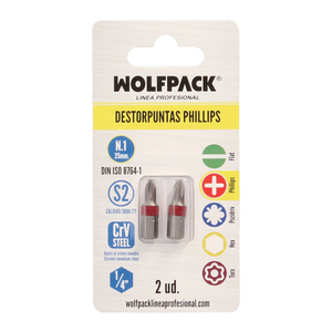 Destorpuntas Phillips N. 1 (2 Pezzi) Acciaio S2 al Cromo Vanadio - Product Image 3