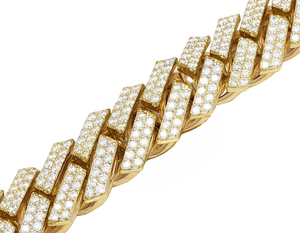 Cadena de eslabones cubanos Hip Hop única para hombres en plata S925 con diamante de moissanita de corte completamente redondo - Product Image 2