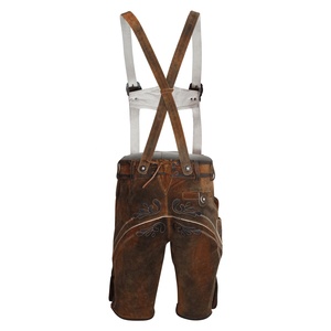 <b>Old</b> Style Plus Size High Embroidered Lederhosen for Men | Antique Look Bavarian Leather Shorts | Handmade Oktoberfest Costume - Product Image 5