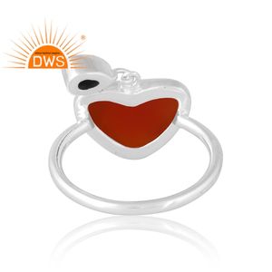 แหวนพลอยโมราและไพฑูรย์สีเงินสเตอร์ลิง925เป็นของขวัญสำหรับผู้หญิงเครื่องประดับที่ออกแบบได้เอง - Product Image 2