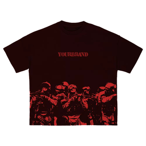 Personalizado 100% algodón 250 Gsm Oversized Boxy Drop Shoulder ácido lavado pesado desgastado Puff técnica impresa camiseta de los hombres - Product Image 3