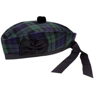 Boina de lana a cuadros con lazo negro y pompón, gorro de invierno unisex con diseño a cuadros, estilo inglés, 54-56 cm, para adultos - Product Image 1