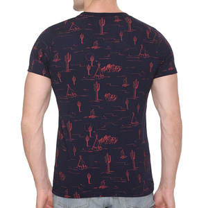 Camiseta informal transpirable de manga corta con cuello redondo de algodón 100% para hombre con logotipo personalizado - Product Image 2