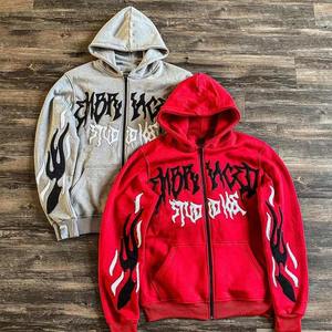 Customized Embroidered Patch Logo High Quality French Terry Thick Cotton Hoodies Oversized Vintage Acid Wash <b>Zip</b> <b>up</b> Men <b>Hoodie</b> - Product Image 6