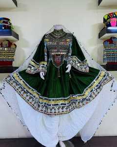 Nuevo bohemio Banjara Tribal étnico Vintage afgano Kuchi mujeres largo Maxi vestido mangas elásticas modestos vestidos de noche para damas - Product Image 3