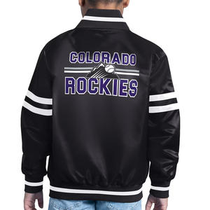 90s Vintage lourd Satin soie Bomber veste brodé Varsity Letterman College veste col montant OEM teint hiver hommes - Product Image 5