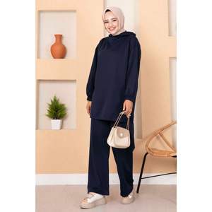 Conjunto de ropa de seguridad de 2 piezas de tela polar con capucha Azul Marino - Product Image 4