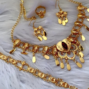 Dubai Vintage chapado en oro boda aniversario joyería clásico diamante circón perla aleación collar cadenas de moda para mujeres - Product Image 1