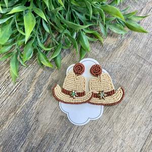 Boucles d'oreilles faites à la main personnalisées pour femmes, boucles d'oreilles à paillettes, boucles d'oreilles en perles de riz, boucles d'oreilles colorées en perles - Product Image 1