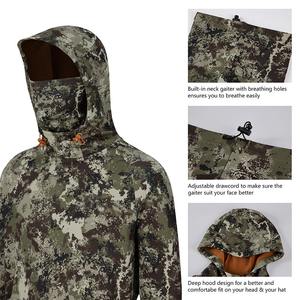 Wholesale Custom Outdoor Fishing Fleece Hoodie with <b>Neck</b> <b>Gaiter</b> Water Resistant Performance Hunting Sweatshirt Fishing Hoodie - Product Image 3