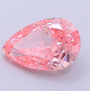 Diamant de laboratoire cultivé CVD de forme poire, 2,20 carats, rose vif fantaisie, VVS2, pour la fabrication de bijoux - Product Image 1