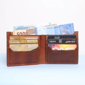 Cartera de Cuero para Hombre, Hecha a Mano, con Cierre Plegable, de Cuero Genuino, Multifuncional, para Tarjetas y Efectivo - Product Image 4