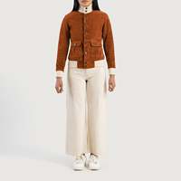 Veste Bomber en Daim Personnalisée pour Femme, Doublure Polaire Respirante, Cuir Véritable, Rivets, Coton, Saison Hiver, Capuche Amovible – Grande Vente