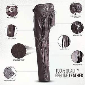 Cuissardes en cuir pour hommes et femmes, cuir de vachette pleine fleur de qualité supérieure, fabriquées à la main, style western cowboy et équitation, couleur et taille personnalisables - Product Image 3