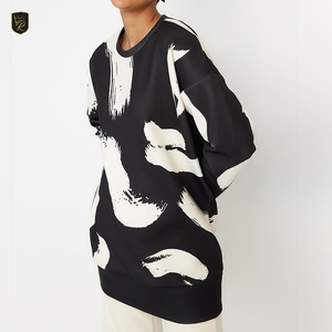 Solid Color <b>Women</b> Winter Oversized <b>Sweatshirts</b> 100% Cotton Eco-Friendly Front Comfortable Long Sleeve Casual Loose Fit Fashion - Product Image 2
