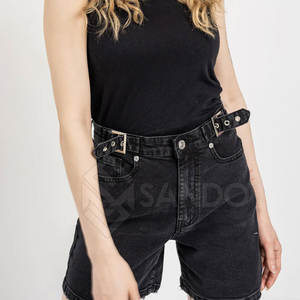Wholesale Latest Style Solid Color Breathable <b>Women</b> <b>Jeans</b> Shorts Customized <b>Women's</b> Shorts - Product Image 2