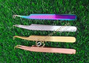 แหนบต่อขนตาสูงทำจากสเตนเลส90องศาอุปกรณ์แต่งคิ้วปลายแหลมไฟเบอร์ออกแบบโลโก้ได้ตามต้องการเพื่อความงาม - Product Image 3